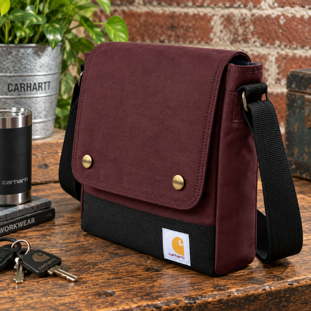 Carhartt Crossbody Snap Bag Port Black Rain Defender Water Repellent NWT - Picture 2 of 11
